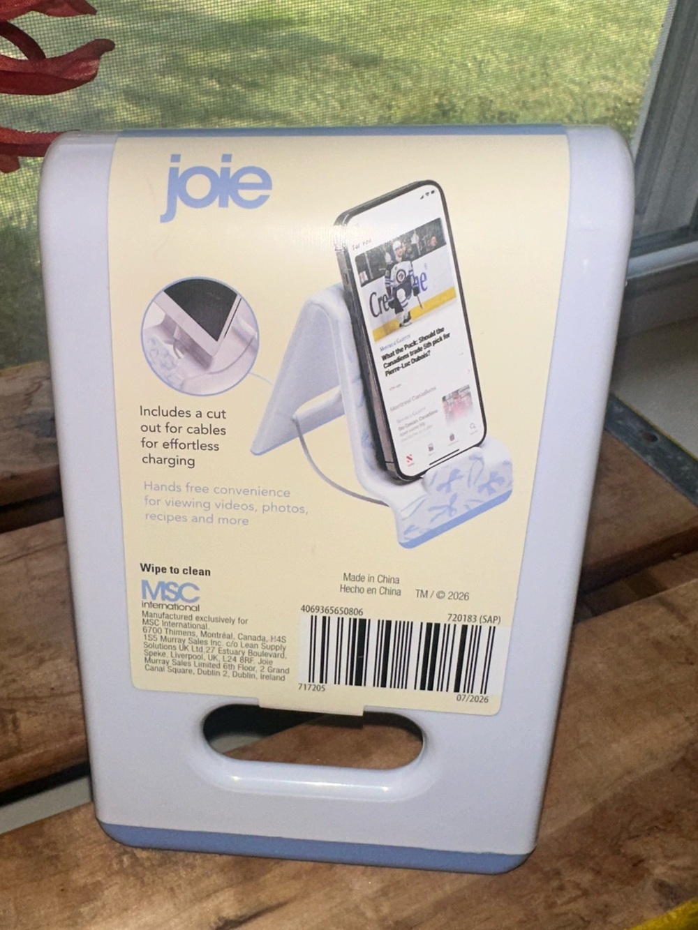 Joie White Tablet/ Phone/Book Easel Stand with Blue Floral Accents - Picture 4 of 4